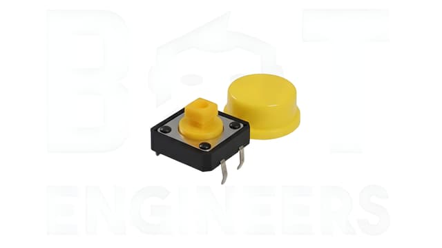 4 Pin Yellow Push Switch with Cap